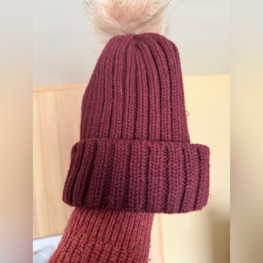 Burgundy Knit Beanie